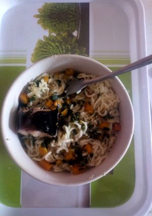 A picture of Noodles catfish peppersoup.