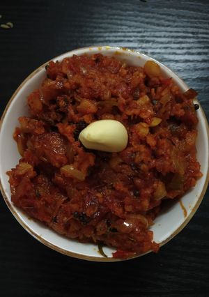 A picture of Tomato Garlic Coconut Thokku | Yummy Side dish - Side Dish for Rice, Idli or Dosa.