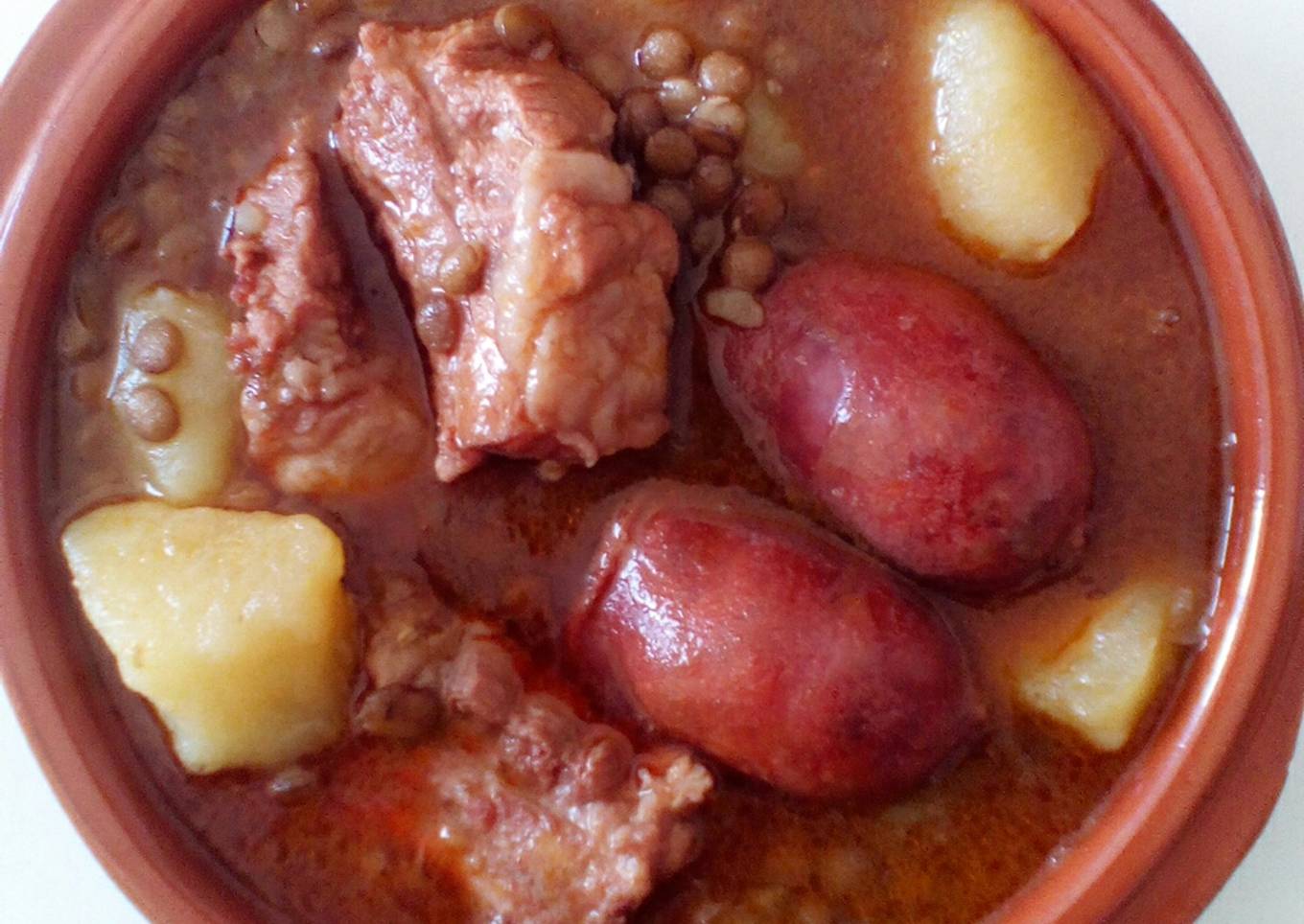 Lentils With Ribs & Chorizo