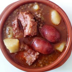 Lentils With Ribs & Chorizo A picture of Lentils With Ribs & Chorizo.