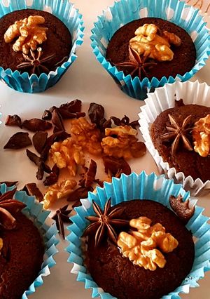 Una foto de Cupcakes harina de algarroba, jengibre y anís