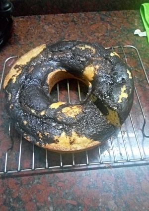 Una foto de Budín marmolado de naranja y chocolate