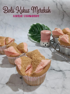 Foto resep Bolu Kukus Merekah (Cokelat Strawberry)