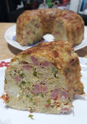 Una foto de Budín de arroz y vegetales Vale (sin sal ni grasas agregadas)