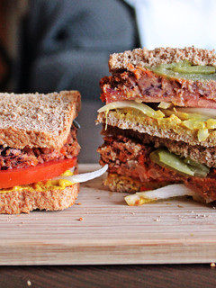Una foto de Hamburguesa vegana de alubias