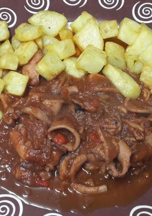 Foto principal de Calamares al Pedro Ximénez con toque picante