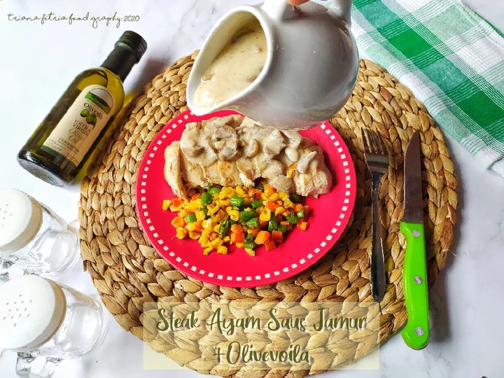 Langkah Mudah untuk Membikin Resep Steak Ayam Saus Jamur yang Lezat Sekali Anti Ribet, Menggugah Selera