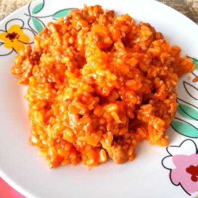 Arroz con carne picada y tomate Receta de Evita- Cookpad