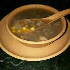 A picture of Sweet corn Mushroom soup.
