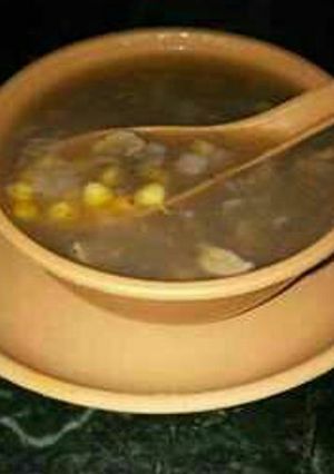 A picture of Sweet corn Mushroom soup.