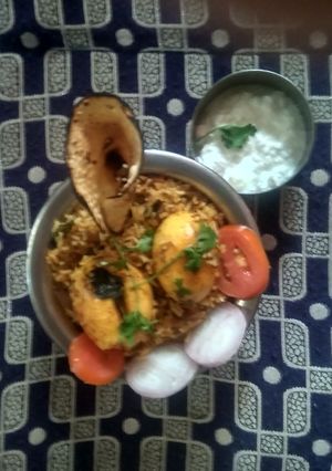 A picture of Egg briyani.