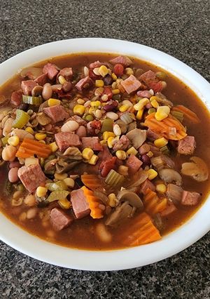 A picture of Dad's Bean and Ham Stew.