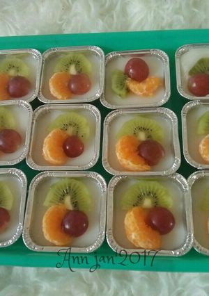 Foto resep Puding susu+buah