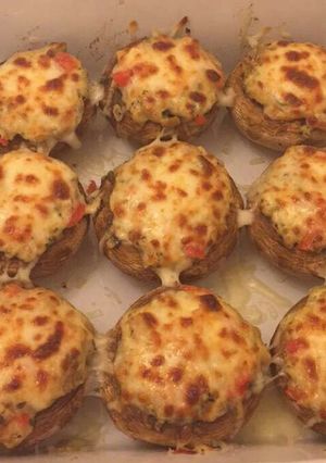 صورة لوصفة مشروم (فطر) محشي بالجبنة والجوز لذيذ جدا👍😋