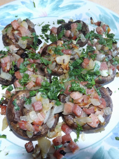Una foto de Champiñones rellenos a la parrilla