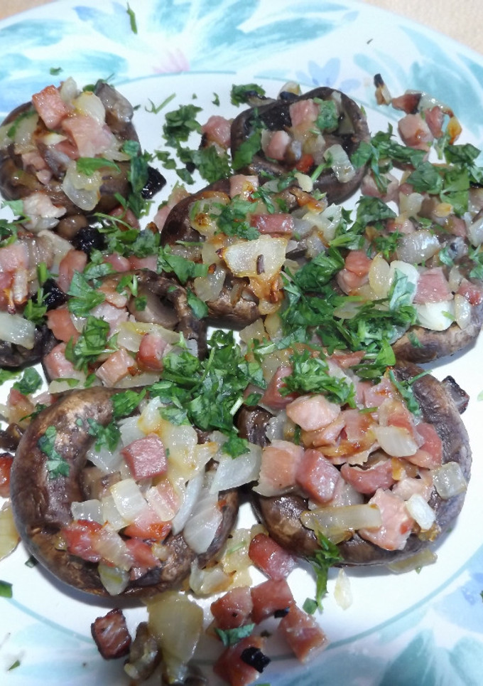 Una foto de Champiñones rellenos a la parrilla