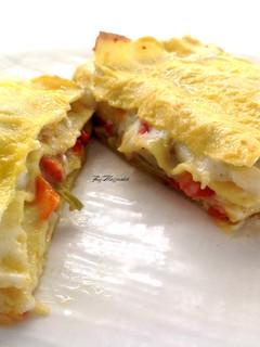 Foto di Lasagne con peperoni e crema di zucchine