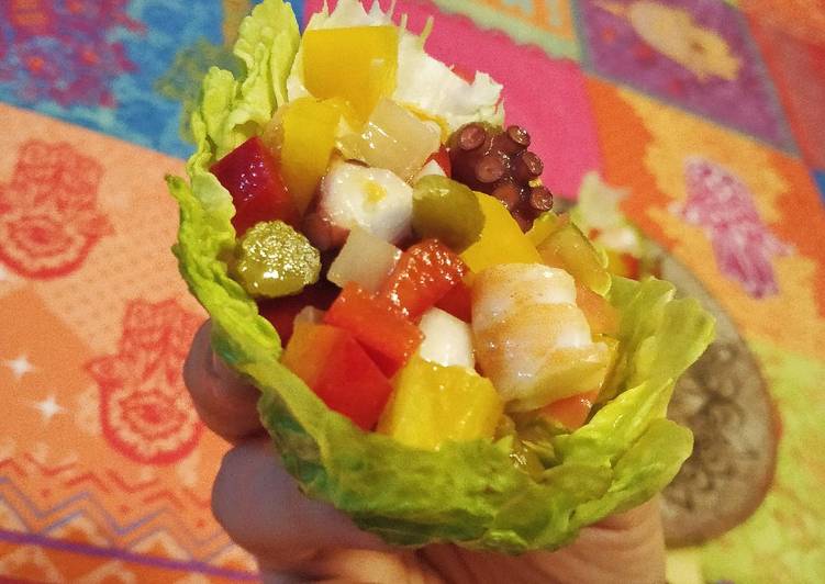 Tacos verdes de Salpicón de Marisco