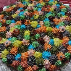 A picture of Fruity rainbow cake.