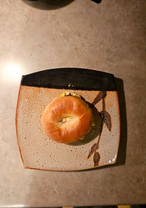 A picture of Breakfast bagel sandwiches.
