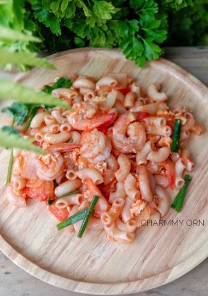 รูปของ ผัดมักกะโรนีกุ้ง