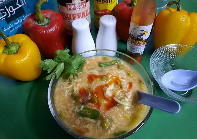 Recipe of Homemade Chicken mix veg..n noodles Chinese soup 🍜 🍜 🍜