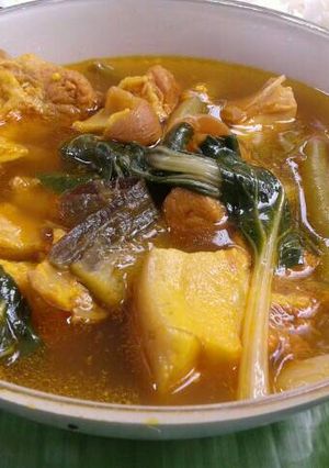 A picture of Filipino style pork and vegestable stew (Lauya).