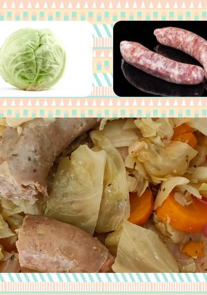 Une photo de Saucisses choux, carottes au cookeo