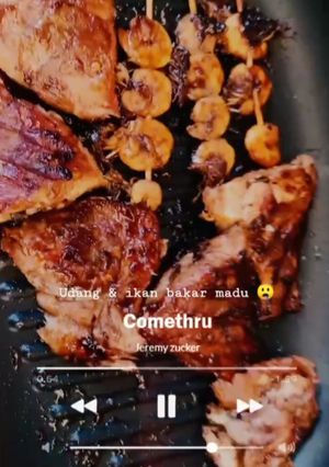Foto resep Ikan & Udang bakar madu teflon