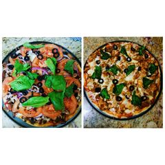 A picture of Boerewors & BBQ Chicken Pizzas.