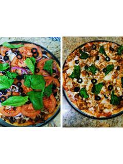 A picture of Boerewors & BBQ Chicken Pizzas.