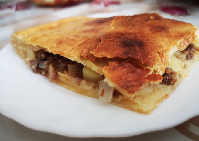 Пирог с фаршем и картошкой в духовке: пошаговый рецепт с фото