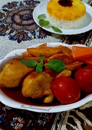 عکسی از دستور مرغ کازرونی