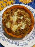 Potimarron farci bœuf tomate coriandre et emmental