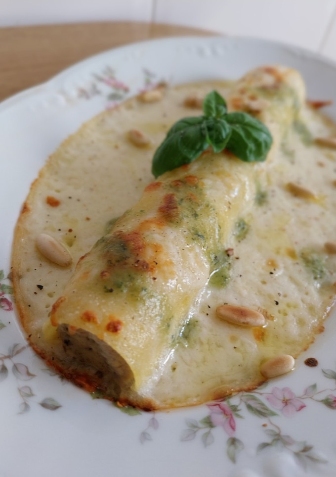 Una foto de Macrocanelón de pollo a l'ast y portobellos (sin gluten)