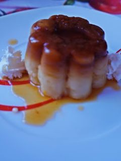 Una foto de Flan de manzana