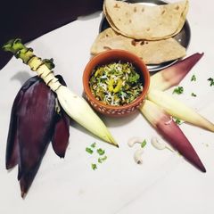 A picture of Banana flower stir fry.