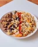 (Eatclean) Cà tím phô mai + nấm xào cà chua trứng + cơm chiên trứng