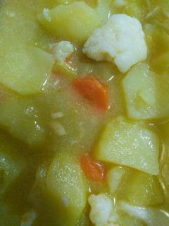 Una foto de Purrusalda o porrusalda con bacalao