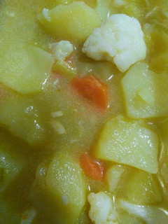 Una foto de Purrusalda o porrusalda con bacalao