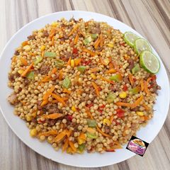 A picture of Pearl Couscous (Plomb) Stir fry.