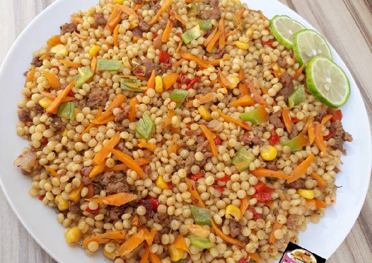 Recipe of Ultimate Pearl Couscous (Plomb) Stir fry