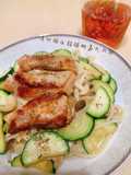 Sautéed Zucchini and Chicken Thigh Pasta