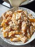 Pâtes de potimarron sauce au fromage de brebis