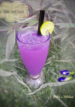 Foto resep 119. Es Bunga Telang Yakult 💜