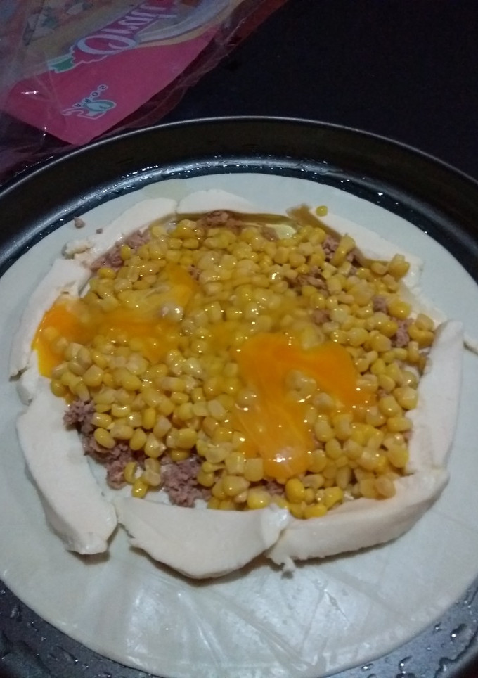 Una foto de Tarta de atún, choclo, queso y huevo