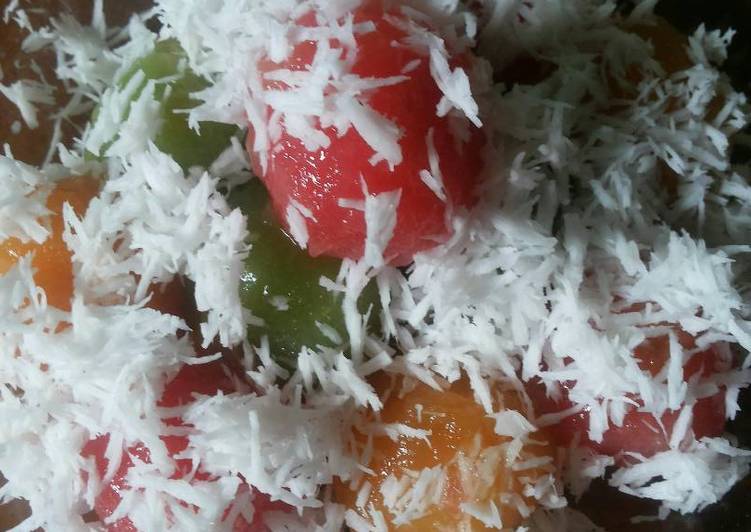 Klepon singkong pelangi