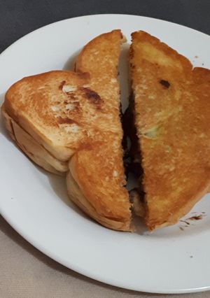 Foto resep Mpasi 14m+ Roti bakar pisang coklat