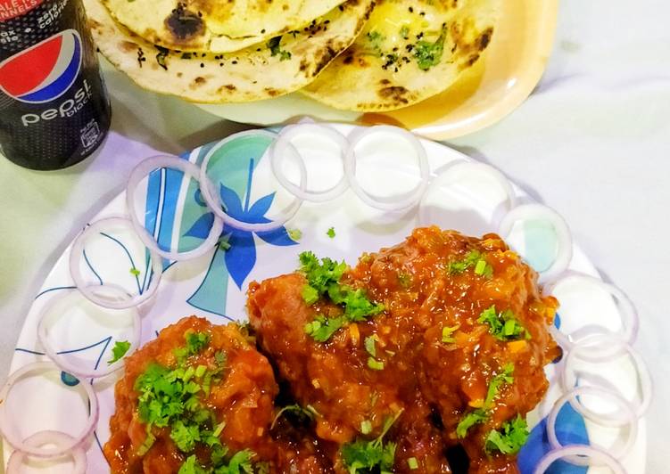 Honey Garlic Glazed Chicken drumsticks with Garlic Butter naan