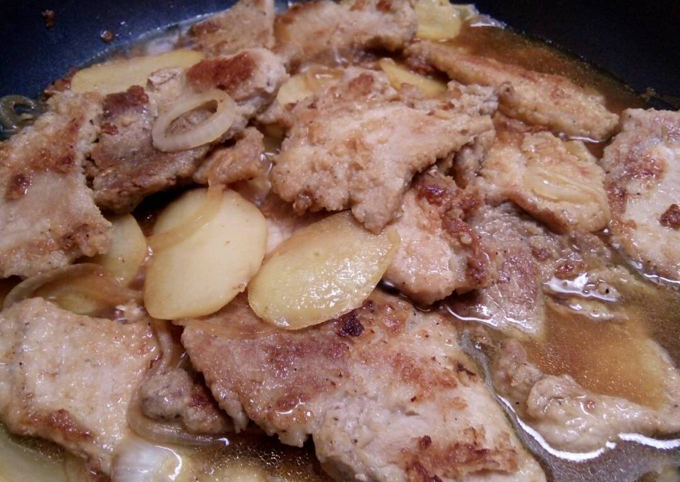 Fried pork with potatoes
